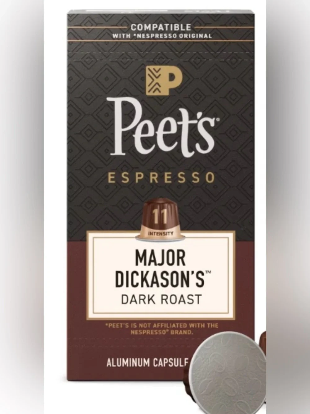 Peet's Coffee Major Dickason's Dark Roast Espresso Pods 50 Count set